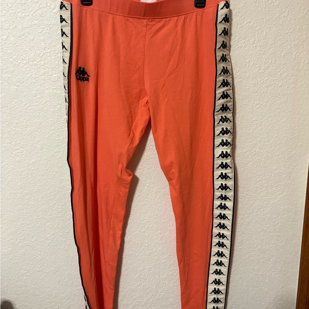 Kappa Orange Joggers with Logo Trim